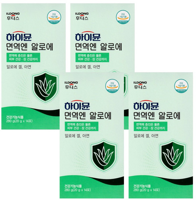 일동후디스 하이뮨 면역엔 알로에 14포, 14회분, 4개