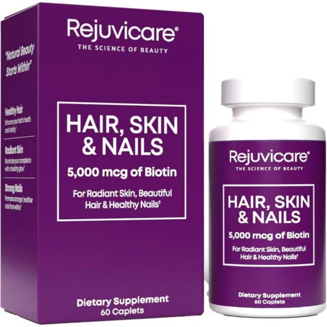 헤어 피부 손톱 모발 성장 지원 건강한 비오틴 비타민B1 B2 B3 B6 B7 B1 빛나 강한 비건 60정 Rejuvcare, 60개 (1팩) - 쿠팡