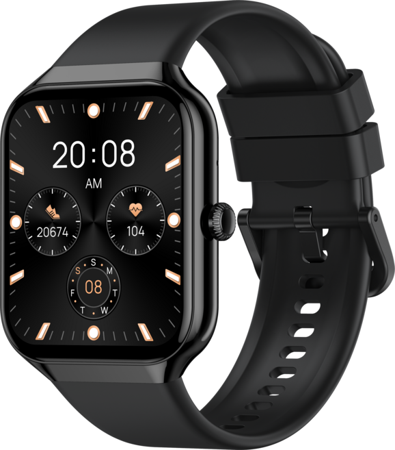 Donerton 통화가능 스마트워치 P99 1.96인치 대화면 한글판 GPS 스마트 워치, 블루투스, 4.953cm, 검정