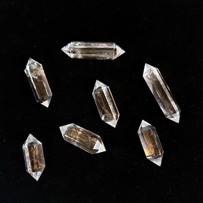 念念不忘 雙尖六陵柱 白水晶 六角柱 水晶擺件 多種尺寸, 雙尖六陵柱:6-7CM白水晶/個, 白色