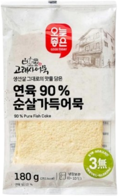 오늘좋은 고래사어묵 연육 90% 순살가득어묵, 180g, 2개