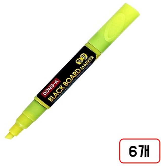 동아)형광블랙보드마카, 6개, 노랑/DNM501463