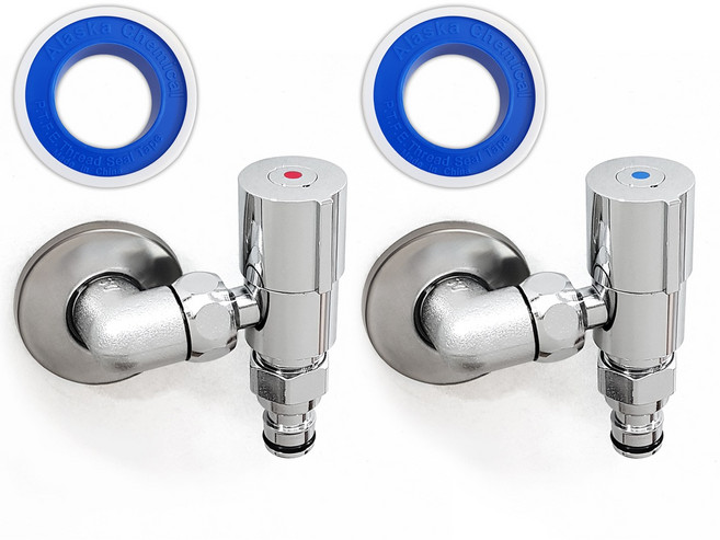 납작수전 세탁기 슬림밸브 온수+냉수 세트, 1세트