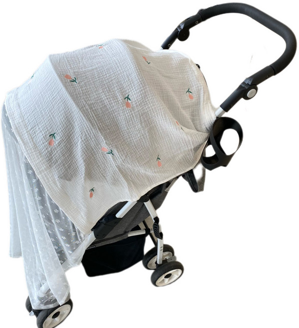 블랙체리 유모차 망사 덮개, 자수튤립, 1개