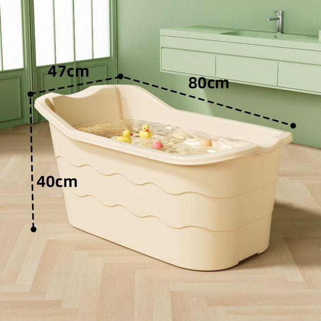 피앤에스 미니욕조 반신욕 깊은욕조 이동식 원룸, 1개, 크림화이트 80cm 1.3m