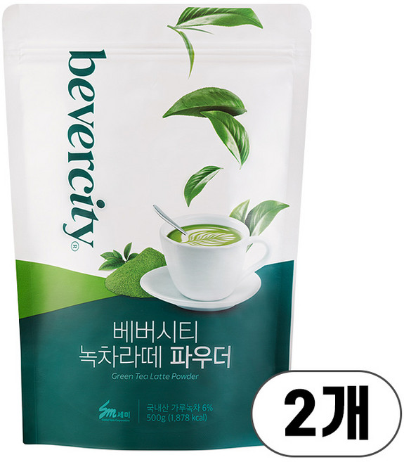 베버시티 녹차라떼 파우더, 500g, 2개