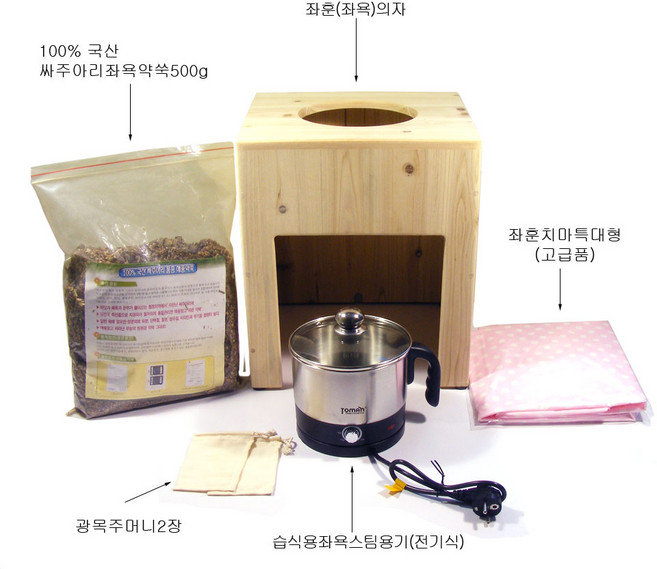 모사월드 (당일출고) (무료배송) 쑥좌욕기+안면스팀 좌훈세트 (쿠션방석 미포함), 1세트