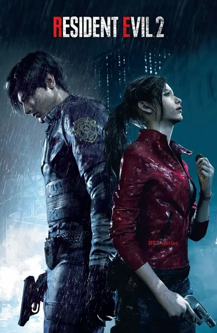 클래식 핫 비디오 게임 Resident-Evil 2 3 4 모든 캐릭터 빈티지 포스터 캔버스 회화 벽 아트 그림 홈 게이, 02 20X30cm Unframed, 22 18