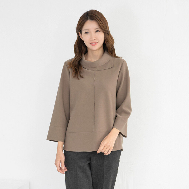 모슬린 엄마옷 터틀넥 스판 정장 블라우스 511FGH064 마담/중년여성/빅사이즈/50대/60대