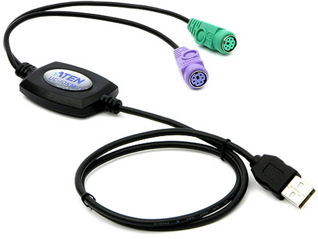 PS2 to USB 어댑터 콘솔 컨버터 변환젠더 KVM 케이블, 1개