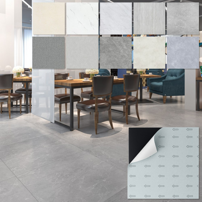 론리인테리어 접착식 데코타일 바닥 장판, 노블 스톤(SW006) 609x609mm, 18개