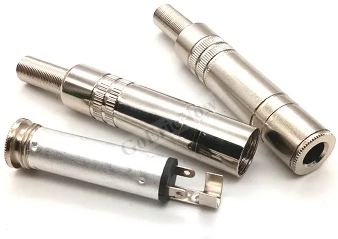 1pcs 오디오 금속 6.35mm 6.5 암 1/4 "모노/스테레오 잭 커넥터 어댑터, 01 MONO