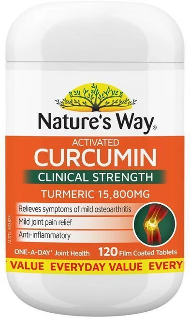 프리미엄 호주산 항염 관절 건강 네이쳐스 웨이 크리니칼 강도 커큐민 15 800mg, 1통, 120정 - 쿠팡