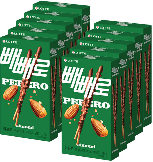 롯데 빼빼로 아몬드 37gx10개, 37g, 10개
