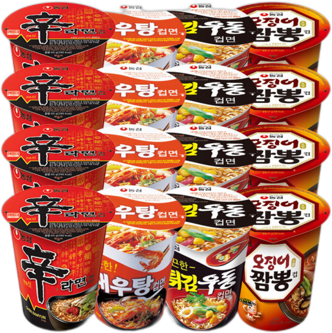 컵라면 소컵 혼합 (신라면+새우탕+튀김우동+오징어짬뽕 각 )