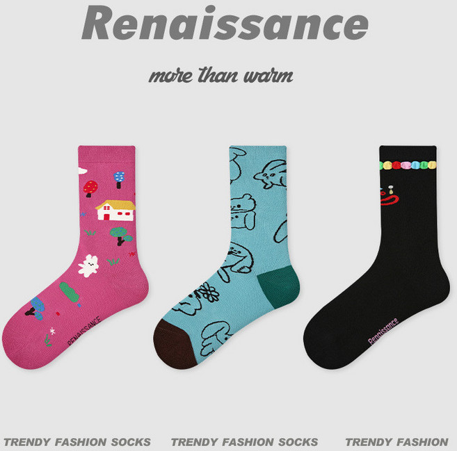 Renaissance 秋冬休閒中筒襪