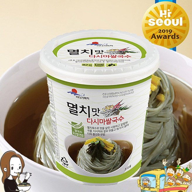 [간편 컵국수] 멸치맛 다시마 쌀국수 82g*6개, 82g, 6개