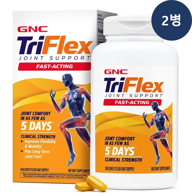 GNC 트라이플렉스 프로모트 관절 헬스 캐플렛, 240정, 2개 - 쿠팡