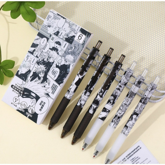 일본 애니 캐릭터 아트 젤펜 6p 세트, 1세트, 주술회전