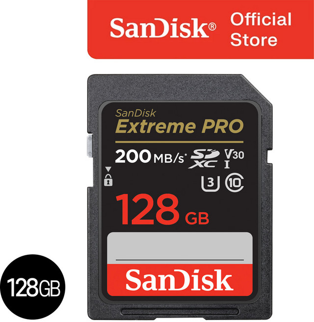 샌디스크코리아 공식인증정품 SD메모리카드 SDXC Extreme Pro 익스트림 프로 UHS-I SDSDXXD 128GB, 1개