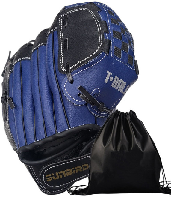 썬버드 티볼글러브 우투 왼손착용 티볼장갑 투센 파우치, 1세트, TW40 블루