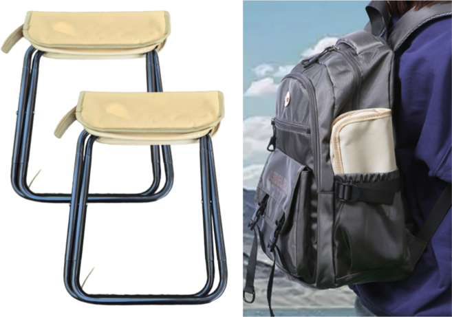 주머니에쓱 초경량 휴대용 접이식 간이의자, 탄, 1개