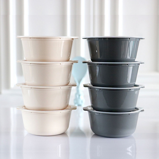 리빙안 전자렌지 냉동냉장 대용량 국 보관용기 650ml, 모노_그레이, 8세트