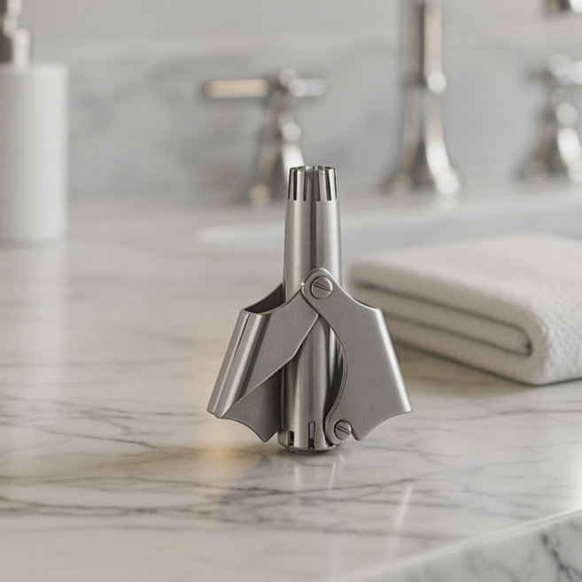 후니데일리 수동 코털정리기 프리미엄 스테인리스 스틸 방수 안전칼날 남여 고급형, 1개, 실버