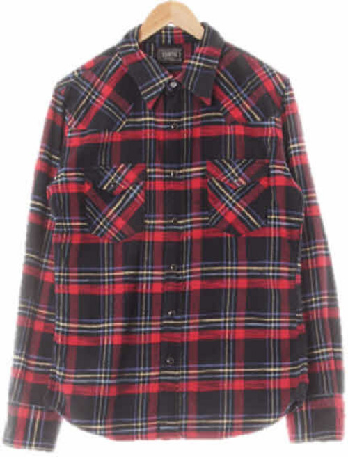 8559 애드윈 레드 체크 면 스냅버튼웨스턴웜셔츠 [XL]