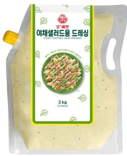 오뚜기 오쉐프 야채 샐러드용 드레싱 3kg 업소용 대용량 빠른배송, 3개