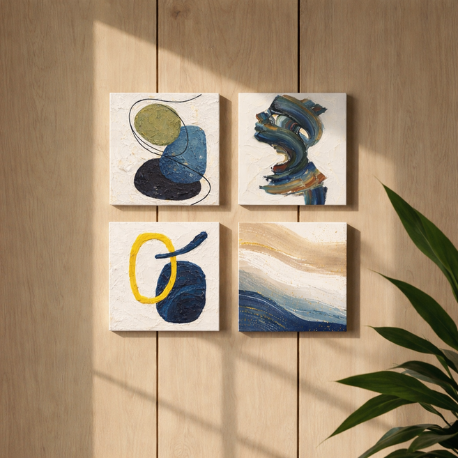 픽셀랩 미니 캔버스 이젤세트 현대미술 108종 10x10 유화 임파스토 인테리어 액자 UV인쇄 주문제작가능 소형액자 현대추상화 현대아트 최근유행그림 명작 탁상 벽걸이 아이방액자