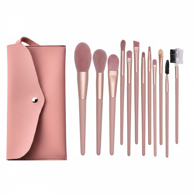 데일리프렌즈 유미네 메이크업 브러쉬 12종 + 파우치 세트, 사쿠라, 1개