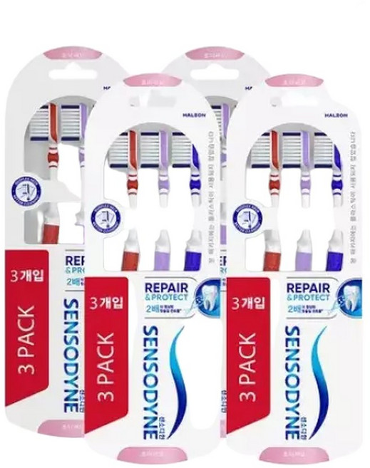 리페어 앤 프로텍트 초 미세모 칫솔 3개입 x4개, 1개, 12개입