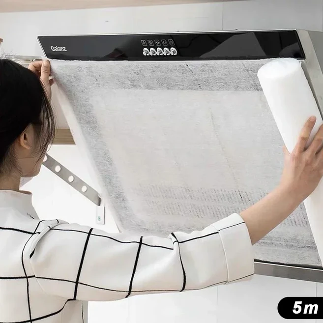 쿠쿠스토어 2025 신형 5/10M 일회 후드 오일 필터 종이 부직포 쿠커 배기 팬 주방 기름때 코튼, 03 5m