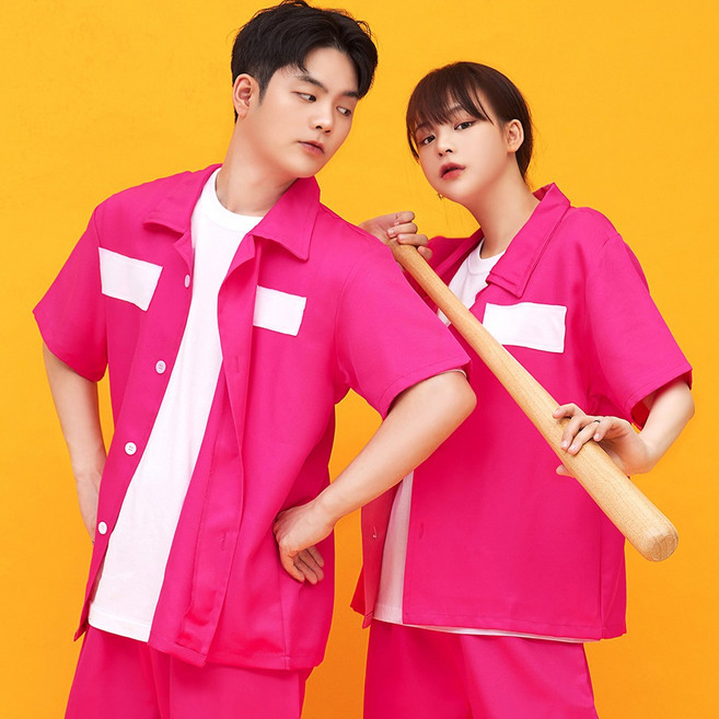 반티시스터즈 죄수복 상+하의 세트 반티 체육대회 반티 긴팔 반팔 긴바지 할로윈 코스튬 특이한 졸업사진 세트 남성복 여성복