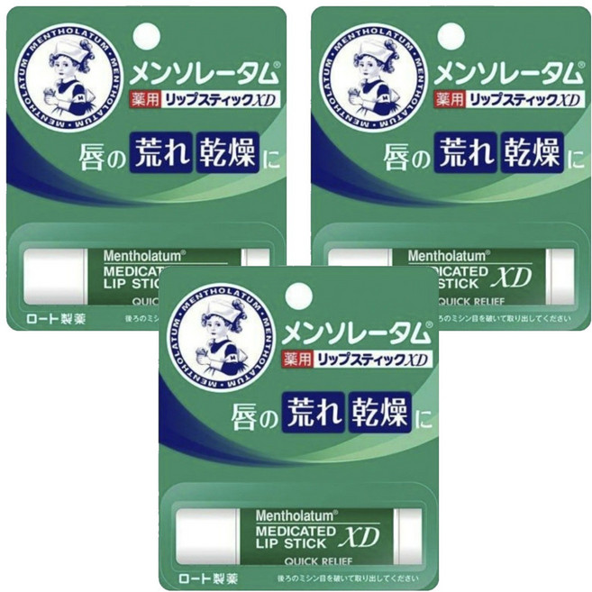 멘소래담 메디케이티드 립밤 XD, 화이트+그린, 40g, 40ml, 3개