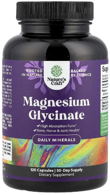 네이처스크래프트 마그네슘 글리시네이트 500mg Magnesium 캡슐 120정, 1개 - 쿠팡