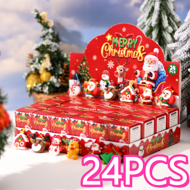 ROOICE 크리스마스 선물24PCS 인형 키링세트DGREF-3, 1개