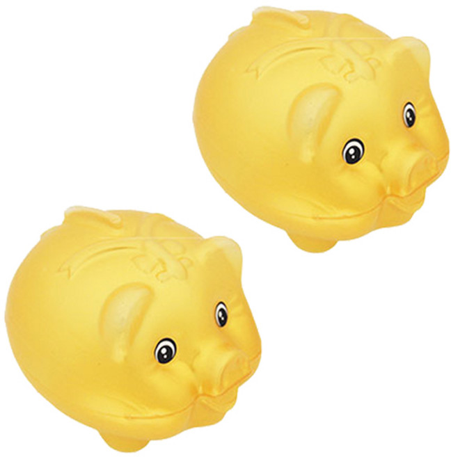 돼지저금통 소형 - 2개, 금색