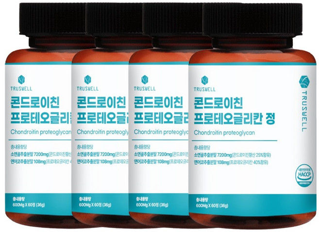 트러스웰 소연골 콘드로이친 프로테오글리칸 식약청 HACCP 인증, 4개, 60정