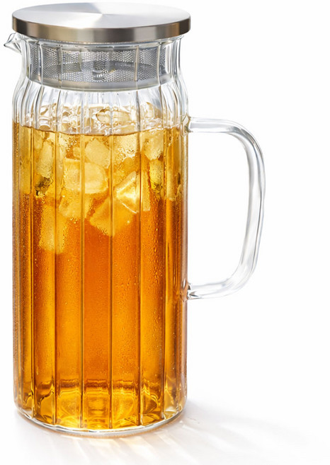 옵티머스 내열유리물병 360도 스텐캡 냉장고 물병, 투명, 1개, 1L