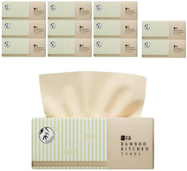 휴홈 뽑아쓰는 대나무 키친타올, 12개, 100개입