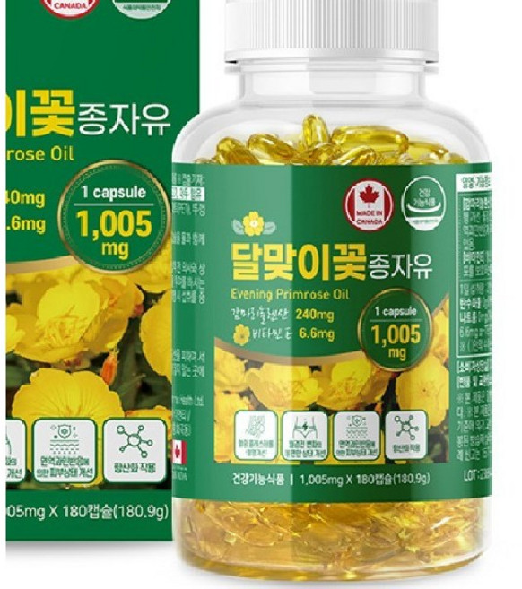 KS네이처 캐나다산 달맞이꽃종자유 감마리놀렌산 1000mg 180캡슐 갱년기 월경전증후군, 1개, 180정