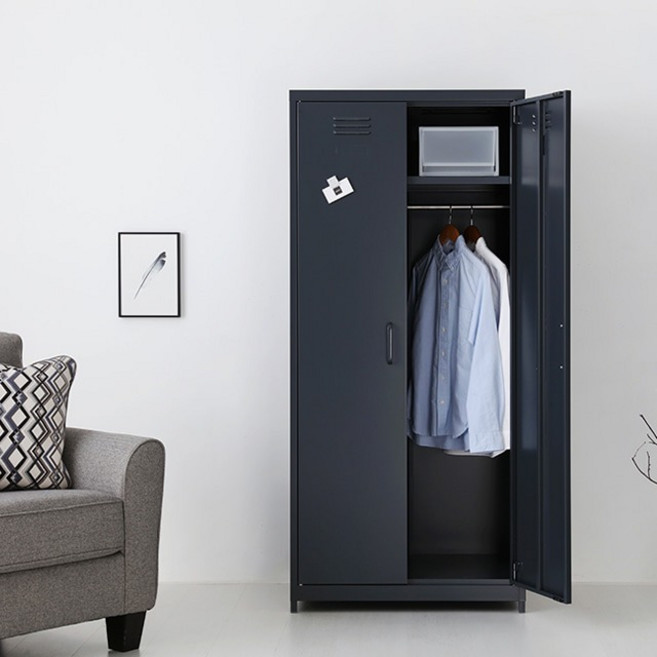 마켓비 MKB 캐비넷 옷장 7601690 방문설치, 다크그레이