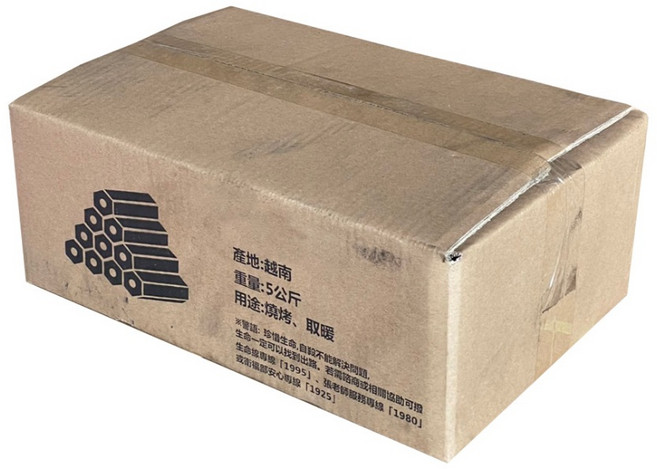 露營中毒本鋪 無煙耐燒精煉炭 炭精 木炭 燒烤, 1個, 5kg 箱裝, 5kg