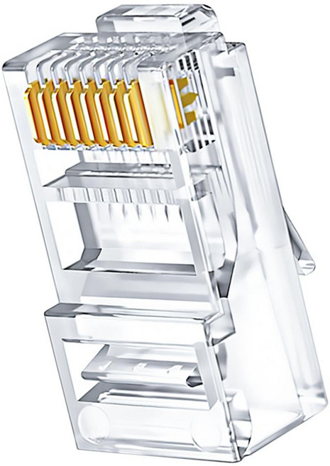 인네트워크 CAT.5E UTP 랜케이블 제작용 RJ45 8P8C 플러그 IN-8P8C5, 투명, 100개, 22.5mm