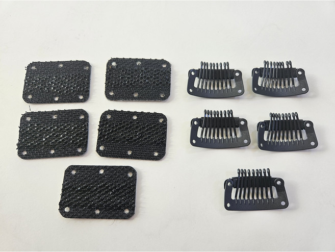 국산 플라스틱 가발9발핀 벨크로 까칠이 혼합 10개 공항 검색 통과시 유용, 블랙