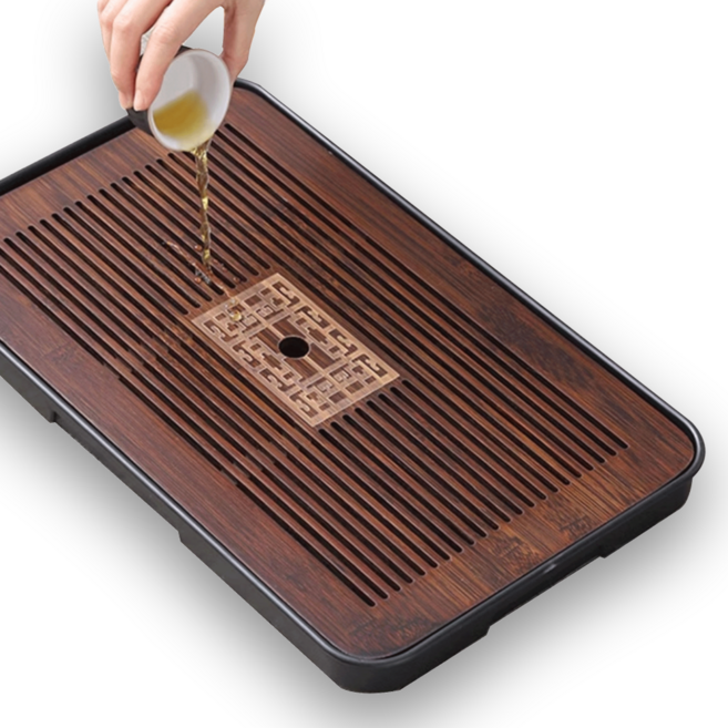 티트레이 차트레이 받침대 다기 다도 대다무 차판, 검정(대형B), 1개, 티판