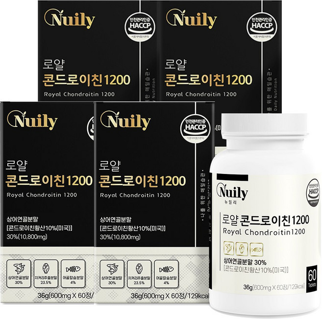 뉴일리 상어연골분말 로얄콘드로이친600mgx60정, 60정, 4개