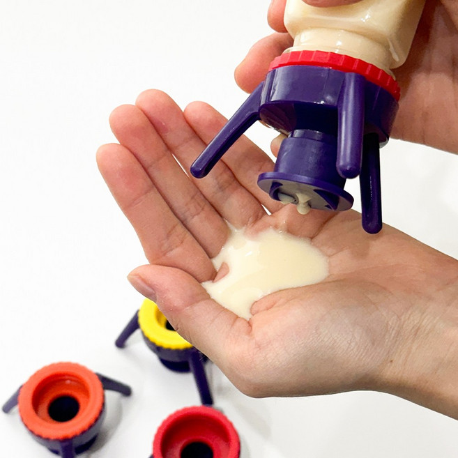 거꾸로캡 샴푸 절약 캡 밀폐 디스펜서, 1세트, 옐로우2p+오렌지2p+레드2p